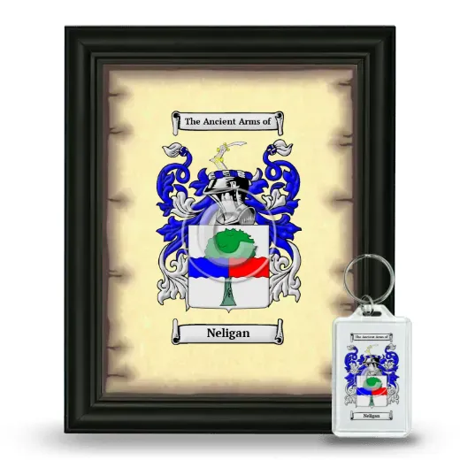 Neligan Framed Coat of Arms and Keychain - Black