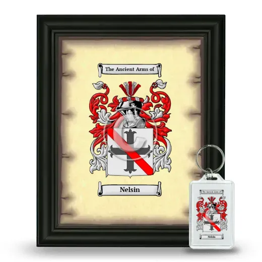 Nelsin Framed Coat of Arms and Keychain - Black