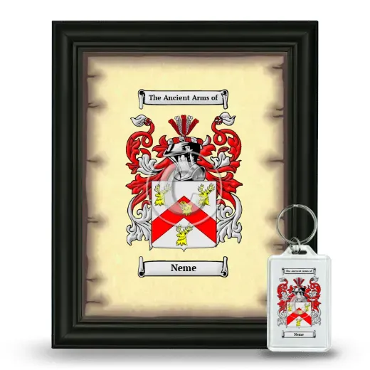 Neme Framed Coat of Arms and Keychain - Black