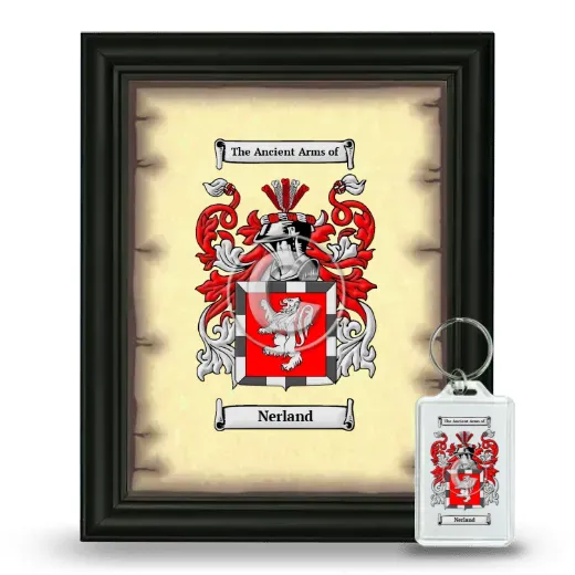 Nerland Framed Coat of Arms and Keychain - Black