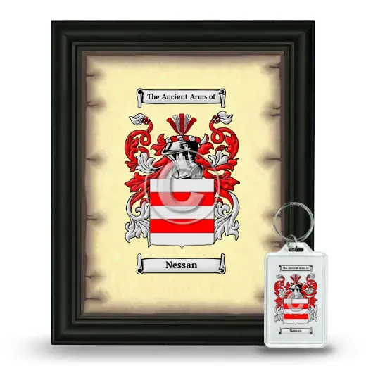 Nessan Framed Coat of Arms and Keychain - Black
