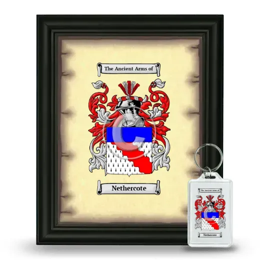 Nethercote Framed Coat of Arms and Keychain - Black