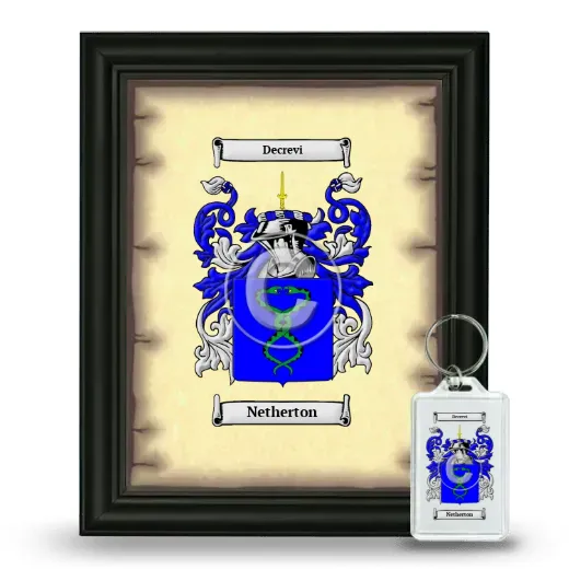 Netherton Framed Coat of Arms and Keychain - Black