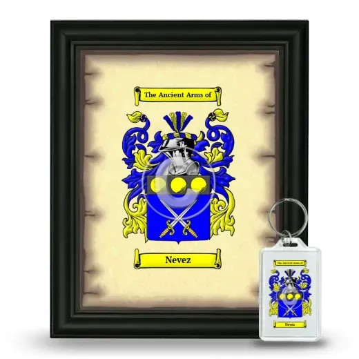 Nevez Framed Coat of Arms and Keychain - Black