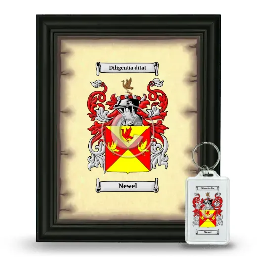 Newel Framed Coat of Arms and Keychain - Black