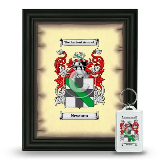Newnum Framed Coat of Arms and Keychain - Black