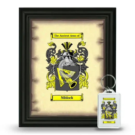 Niblock Framed Coat of Arms and Keychain - Black