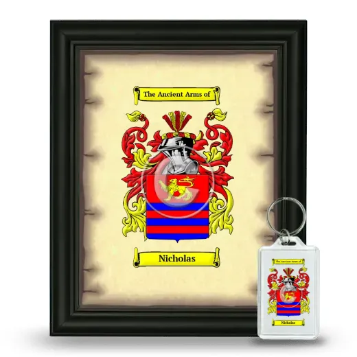 Nicholas Framed Coat of Arms and Keychain - Black