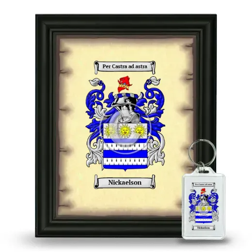 Nickaelson Framed Coat of Arms and Keychain - Black