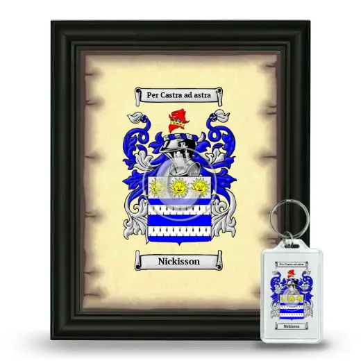 Nickisson Framed Coat of Arms and Keychain - Black