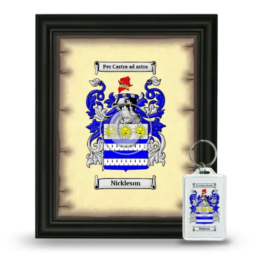 Nickleson Framed Coat of Arms and Keychain - Black