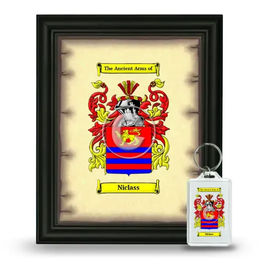Niclass Framed Coat of Arms and Keychain - Black