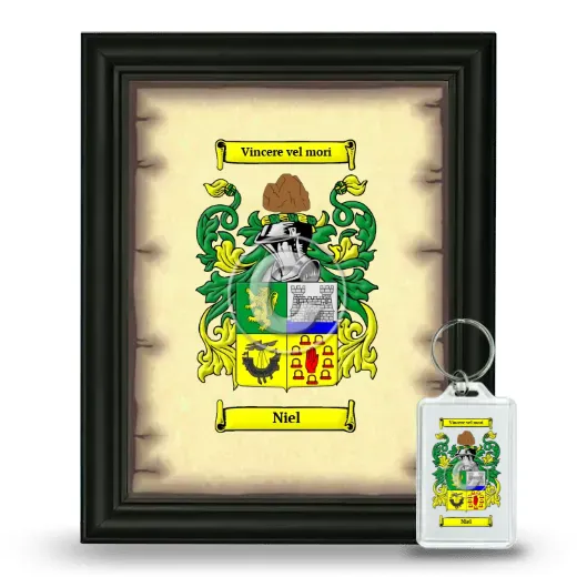 Niel Framed Coat of Arms and Keychain - Black