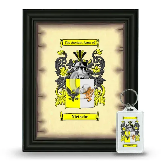 Nietsche Framed Coat of Arms and Keychain - Black