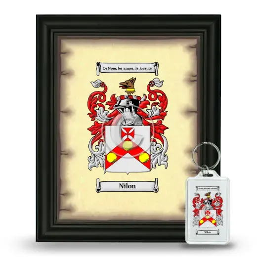 Nilon Framed Coat of Arms and Keychain - Black