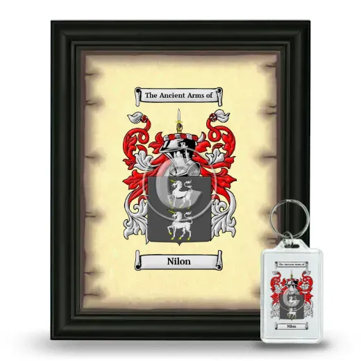 Nilon Framed Coat of Arms and Keychain - Black