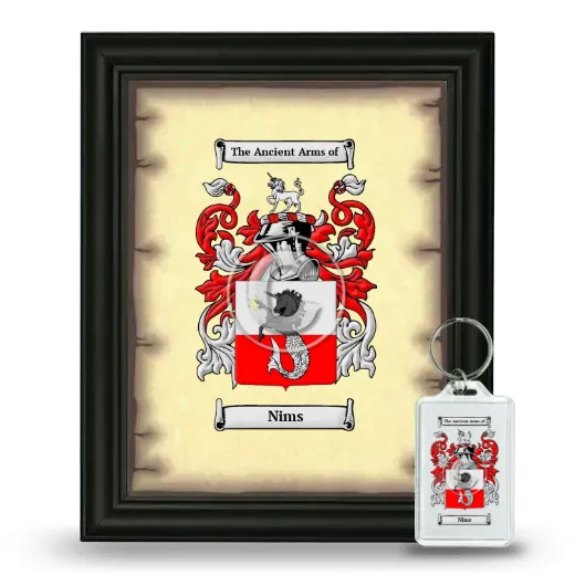 Nims Framed Coat of Arms and Keychain - Black