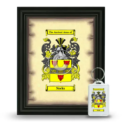Nocks Framed Coat of Arms and Keychain - Black