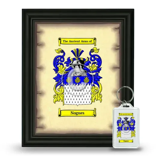 Nogues Framed Coat of Arms and Keychain - Black