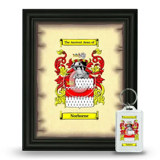 Norborne Framed Coat of Arms and Keychain - Black