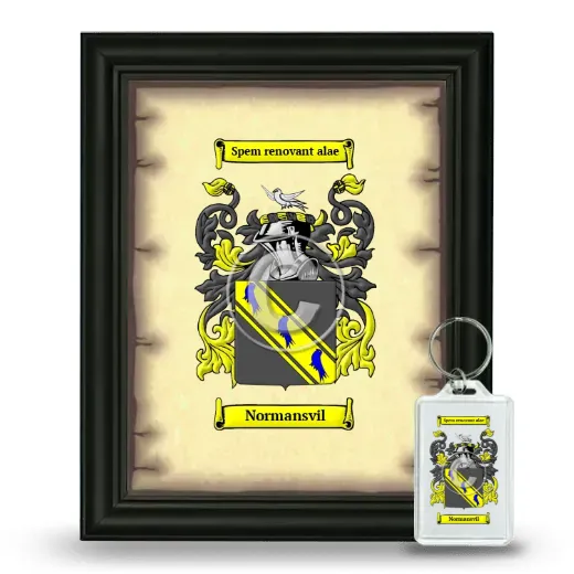 Normansvil Framed Coat of Arms and Keychain - Black
