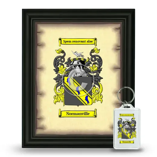 Normanville Framed Coat of Arms and Keychain - Black