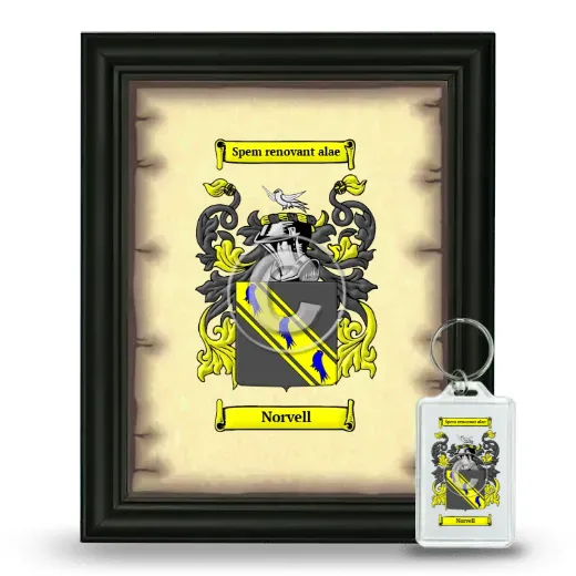 Norvell Framed Coat of Arms and Keychain - Black