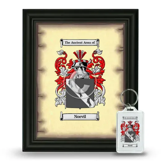 Norvil Framed Coat of Arms and Keychain - Black