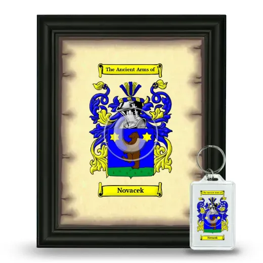 Novacek Framed Coat of Arms and Keychain - Black