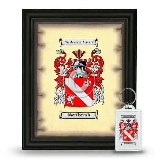 Novakovich Framed Coat of Arms and Keychain - Black