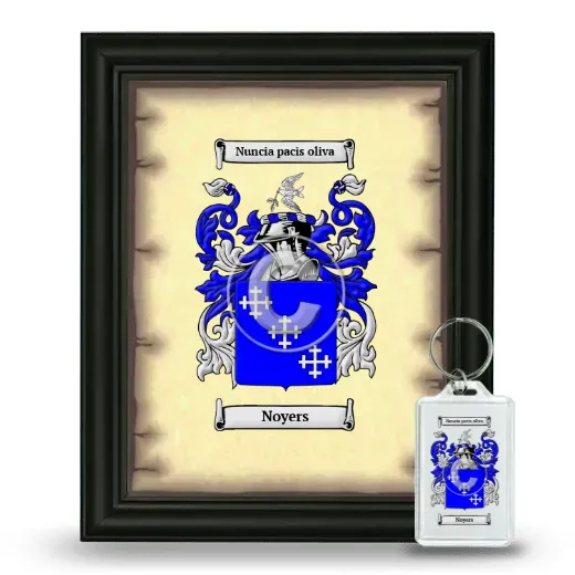Noyers Framed Coat of Arms and Keychain - Black