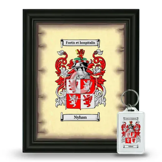 Nyhan Framed Coat of Arms and Keychain - Black