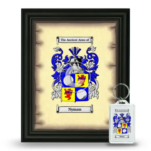 Nyman Framed Coat of Arms and Keychain - Black