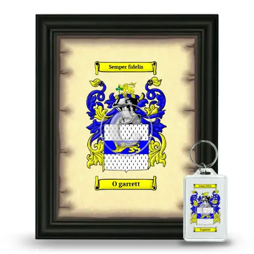 O garrett Framed Coat of Arms and Keychain - Black