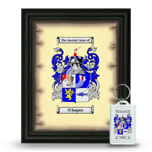 O hagan Framed Coat of Arms and Keychain - Black