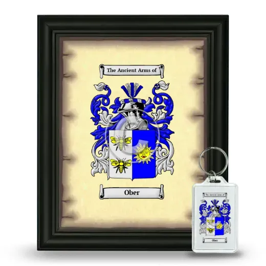 Ober Framed Coat of Arms and Keychain - Black
