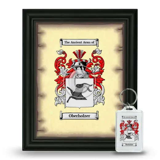 Oberholzer Framed Coat of Arms and Keychain - Black