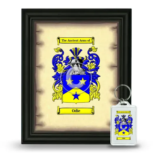 Odie Framed Coat of Arms and Keychain - Black