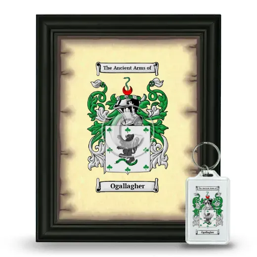Ogallagher Framed Coat of Arms and Keychain - Black
