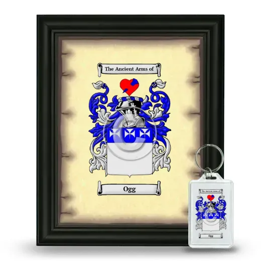 Ogg Framed Coat of Arms and Keychain - Black