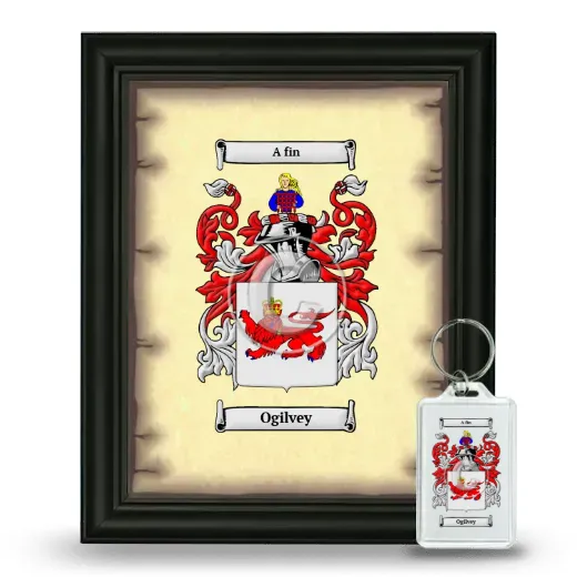 Ogilvey Framed Coat of Arms and Keychain - Black