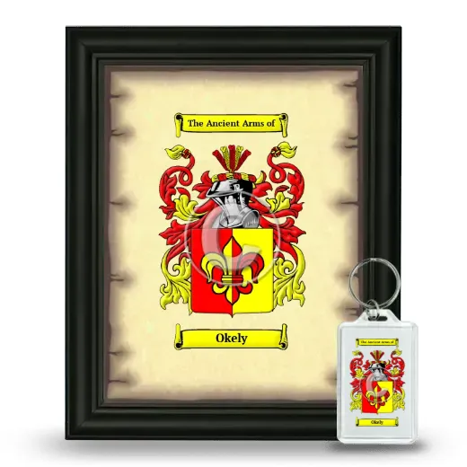 Okely Framed Coat of Arms and Keychain - Black