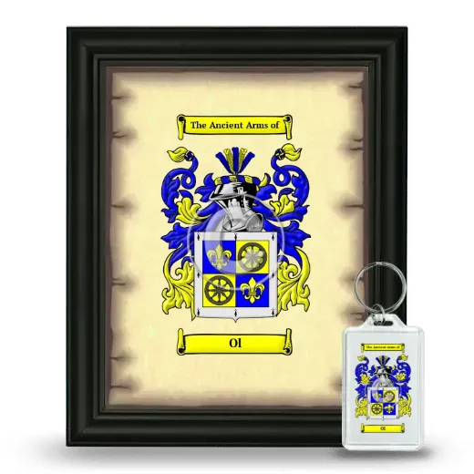 Ol Framed Coat of Arms and Keychain - Black