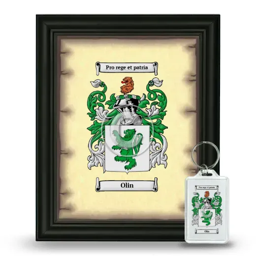 Olin Framed Coat of Arms and Keychain - Black