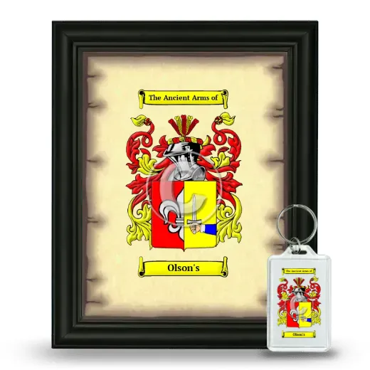 Olson's Framed Coat of Arms and Keychain - Black
