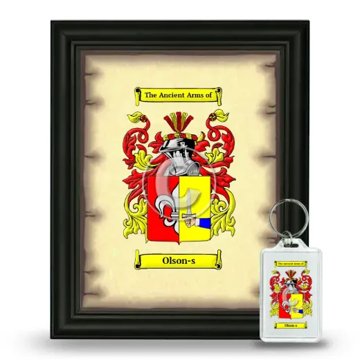 Olson-s Framed Coat of Arms and Keychain - Black