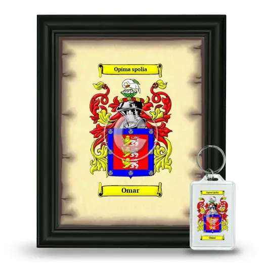 Omar Framed Coat of Arms and Keychain - Black