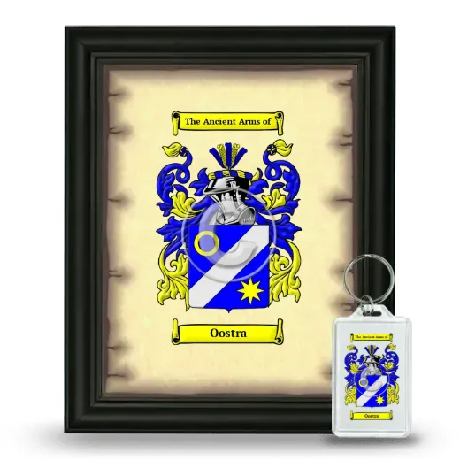 Oostra Framed Coat of Arms and Keychain - Black