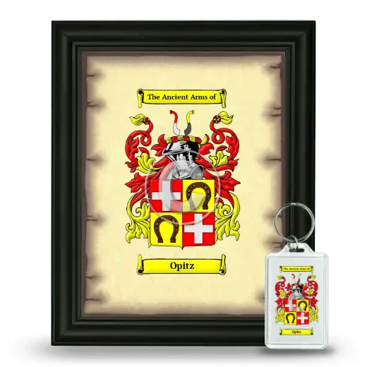 Opitz Framed Coat of Arms and Keychain - Black