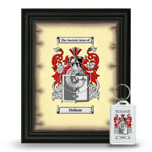 Ordane Framed Coat of Arms and Keychain - Black
